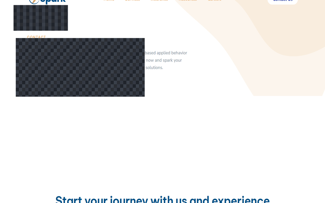 Behavioral healthcare website screenshot - client identity redacted