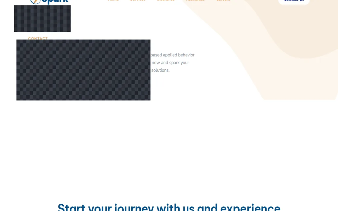 Behavioral healthcare website screenshot - client identity redacted