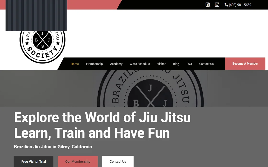 Martial arts community website screenshot - client identity redacted